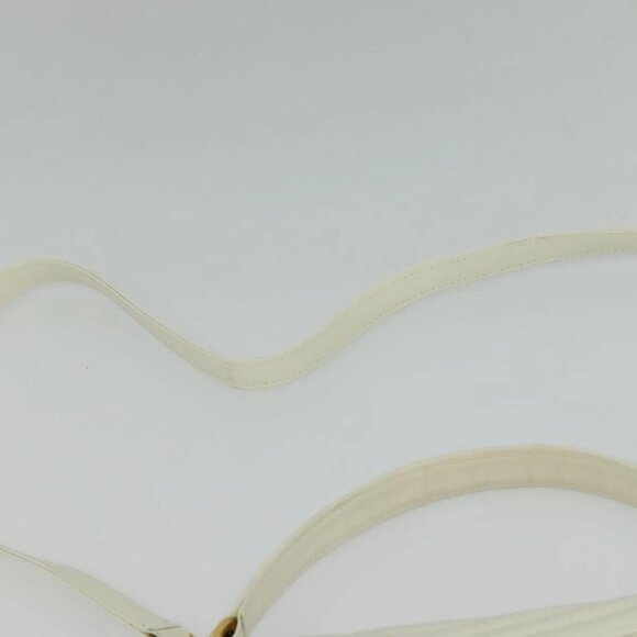 SAINT LAURENT Hand Bag Leather 2way White Gold Auth 137683 - Picture 11 of 16